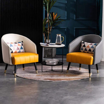 26" Wide Slipper Chair Accent Chair for Living Room with Microfiber Leather Upholstery-Richsoul-Chairs & Recliners,Furniture,Living Room Furniture